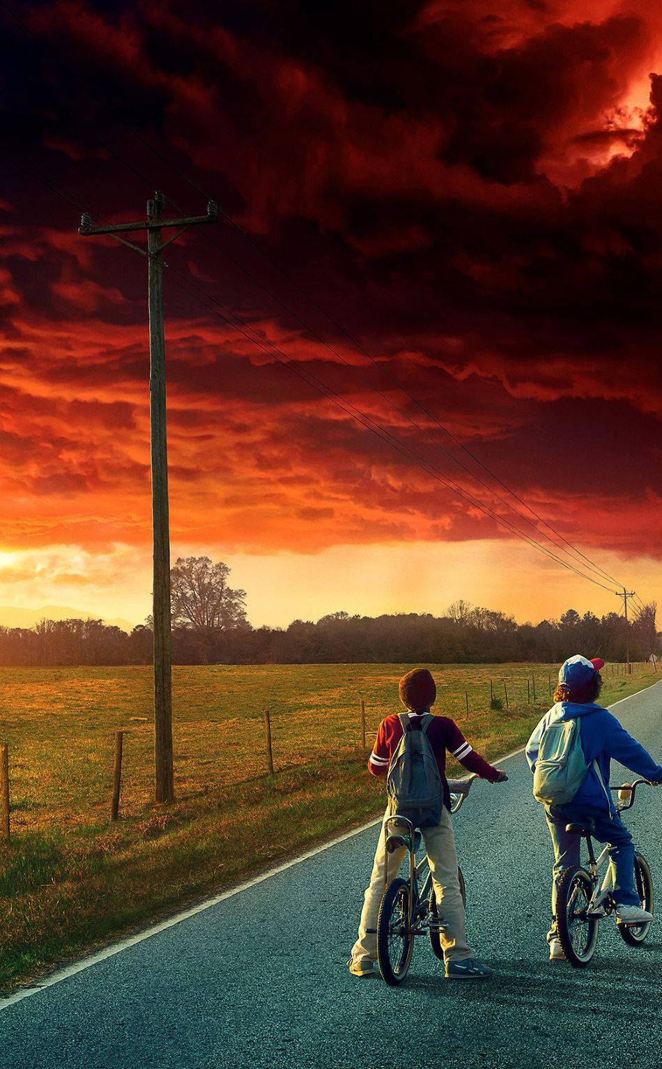 Cute Stranger Things Kids In Grass Field Wallpaper