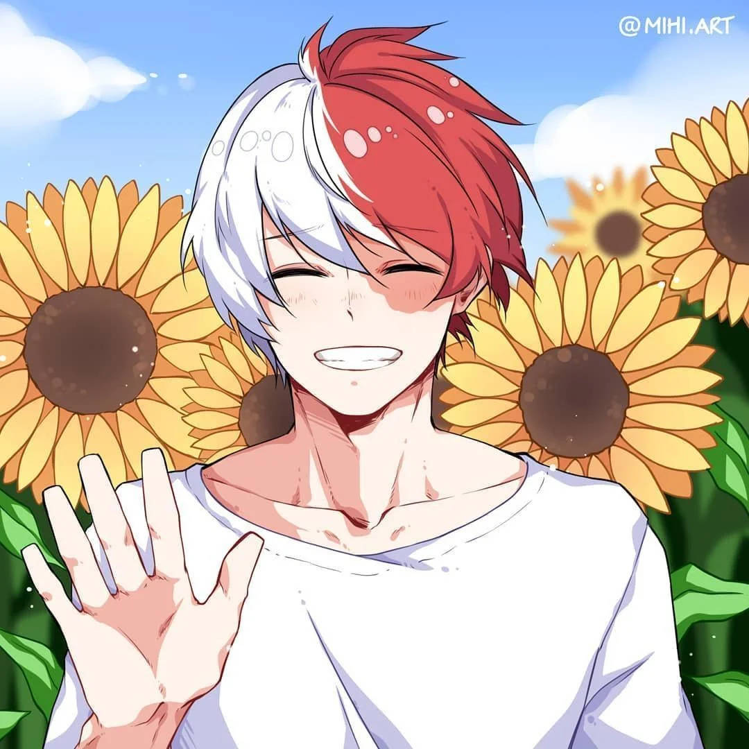 Cute Todoroki Sunflower Garden Wallpaper