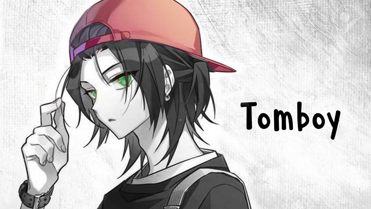 Cute Tomboy Red Cap Green Eyes Wallpaper