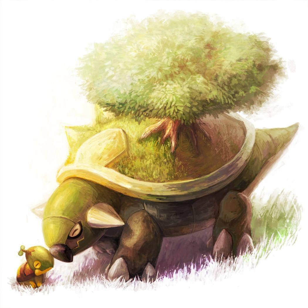 Cute Torterra And Turtwig Wallpaper