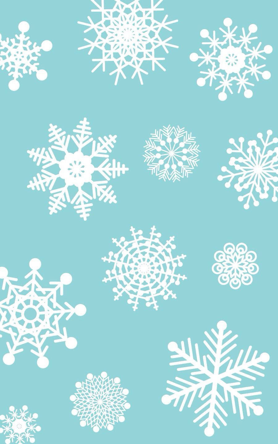 Cute Winter Iphone Snowflakes On Blue Background Wallpaper