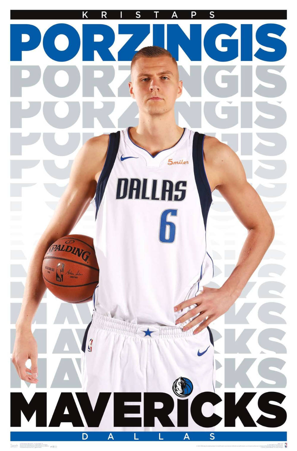 Dallas Mavericks Kristaps Porzingis Poster Wallpaper