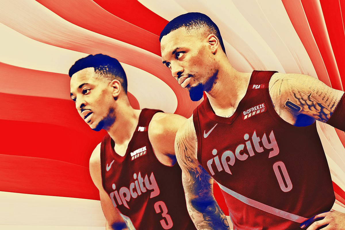 Damian Lillard And Cj Mccollum Fanart Wallpaper