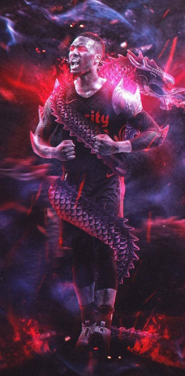 Damian Lillard Dragon Edit Wallpaper