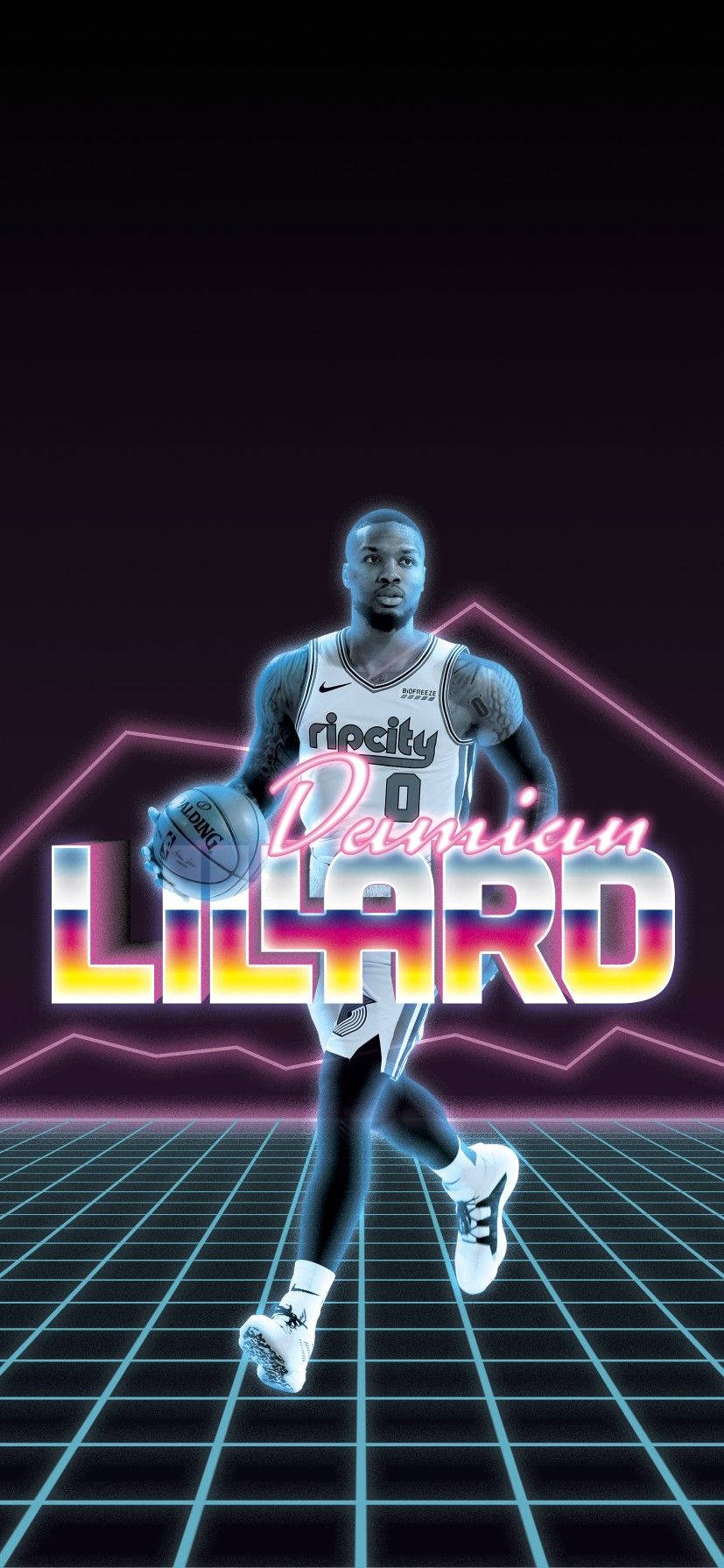 Damian Lillard In Neon Wallpaper