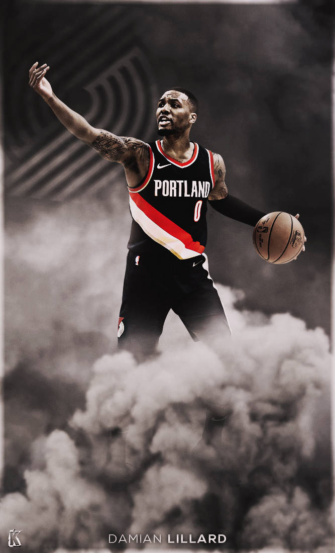 Damian Lillard Smoke Edit Wallpaper