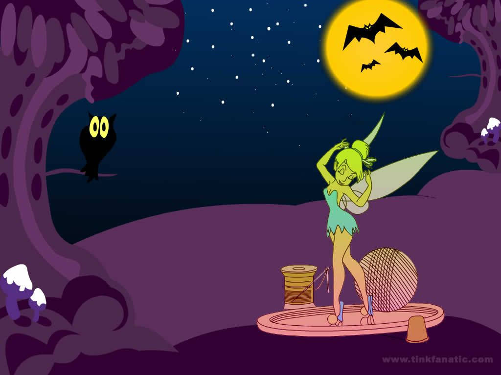 Dancing Tinkerbell Under Night Sky Wallpaper