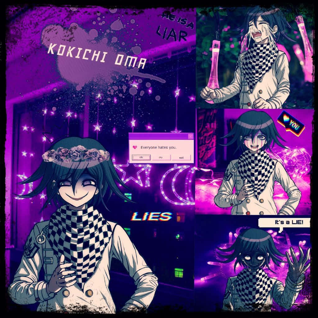 Danganronpa V3 Kokichi Ouma Purple Collage Wallpaper