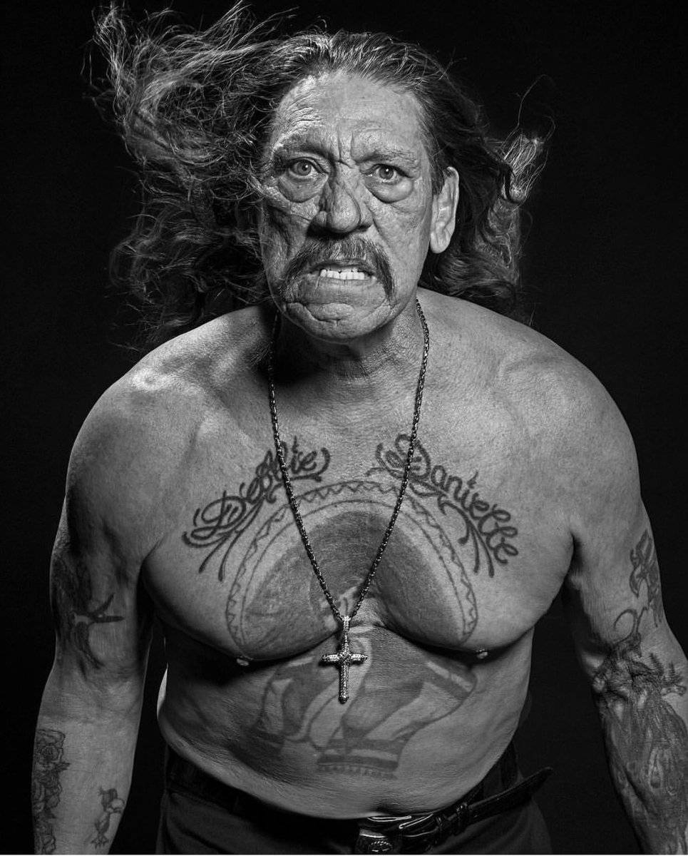 Danny Trejo Aesthetic Body Tattoo Wallpaper