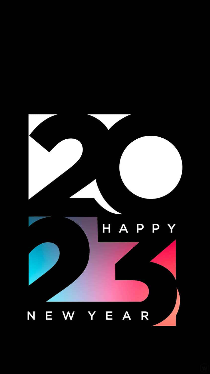 Dark 2023 Happy New Year Phone Wallpaper