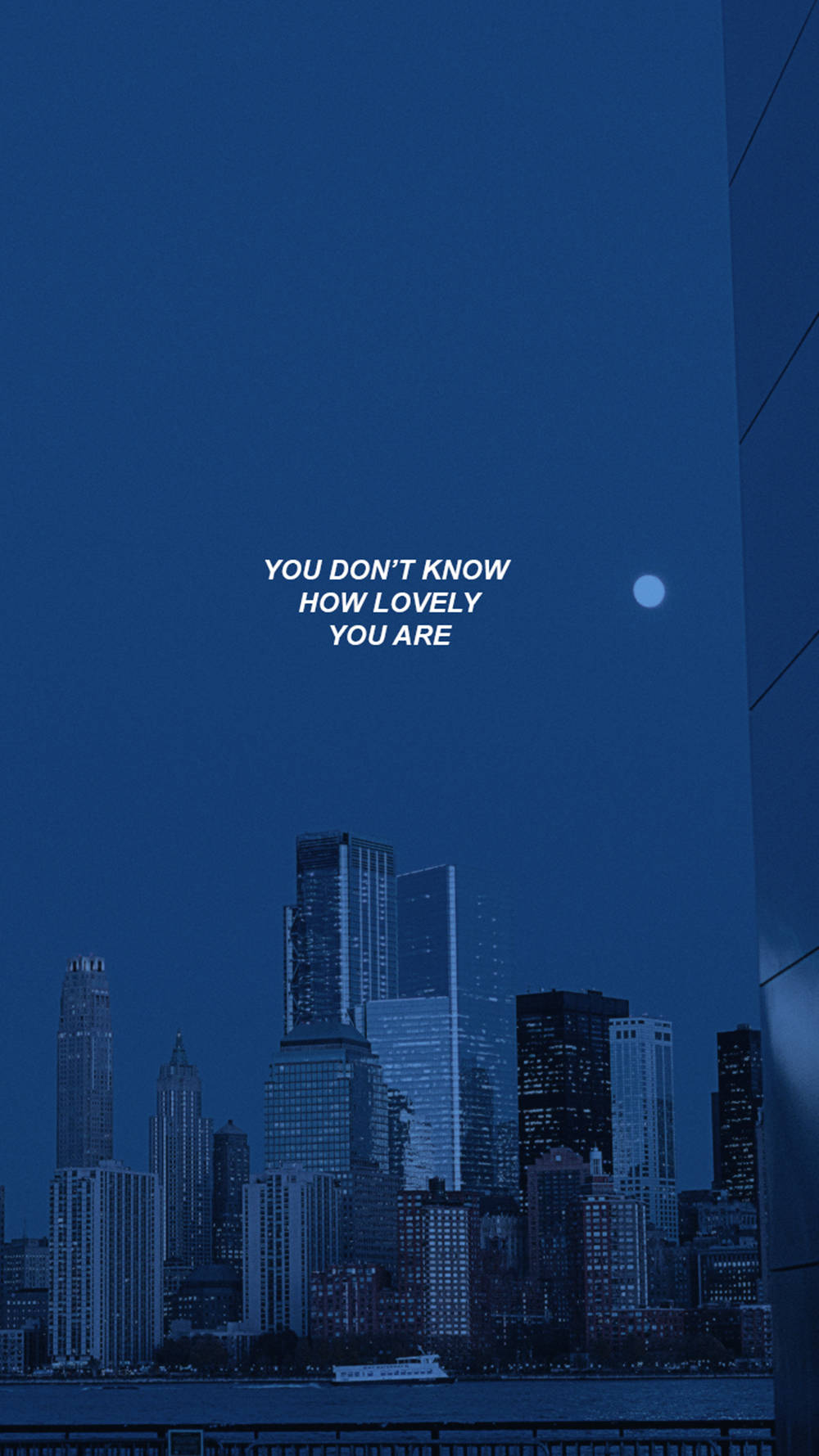 Dark Blue Aesthetic Tumblr Skyline Wallpaper