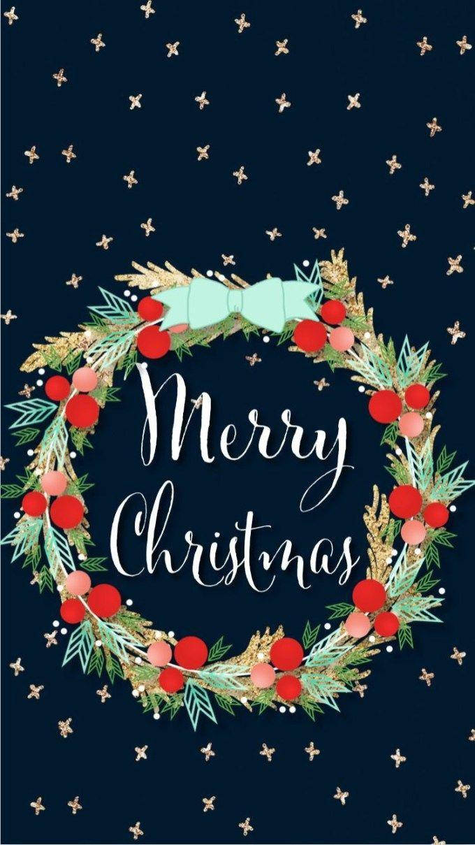 Dark Blue Merry Christmas Iphone Wallpaper