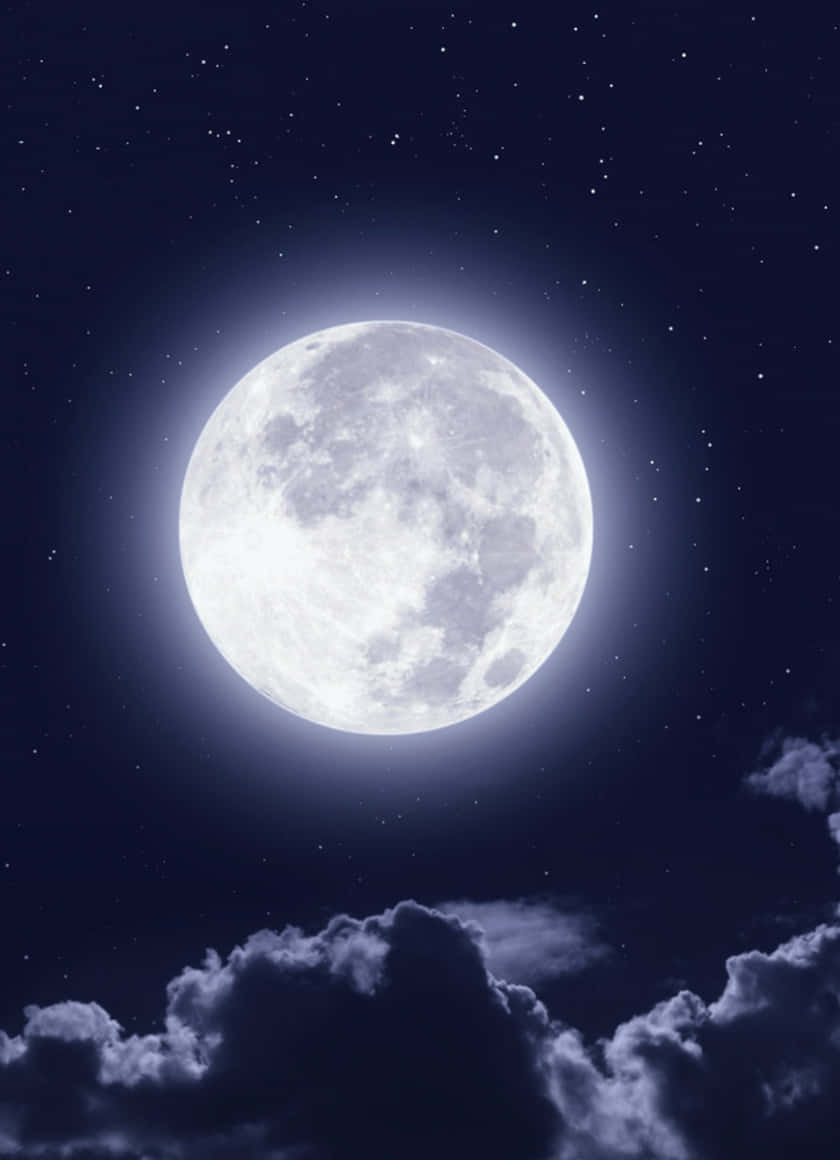 Dark Bright Night Sky Moon Wallpaper