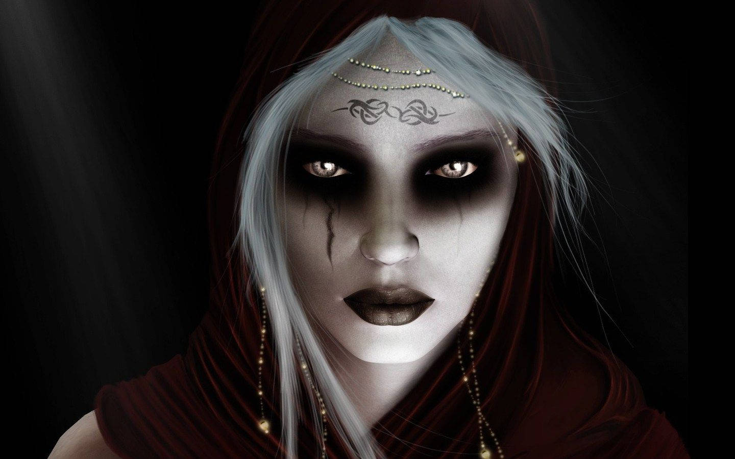 Dark Girl With Dark Makeup Wallpaper