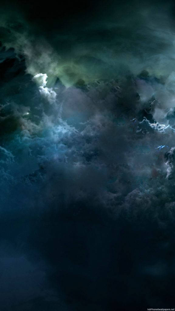 Dark Green Clouds Space Iphone Wallpaper