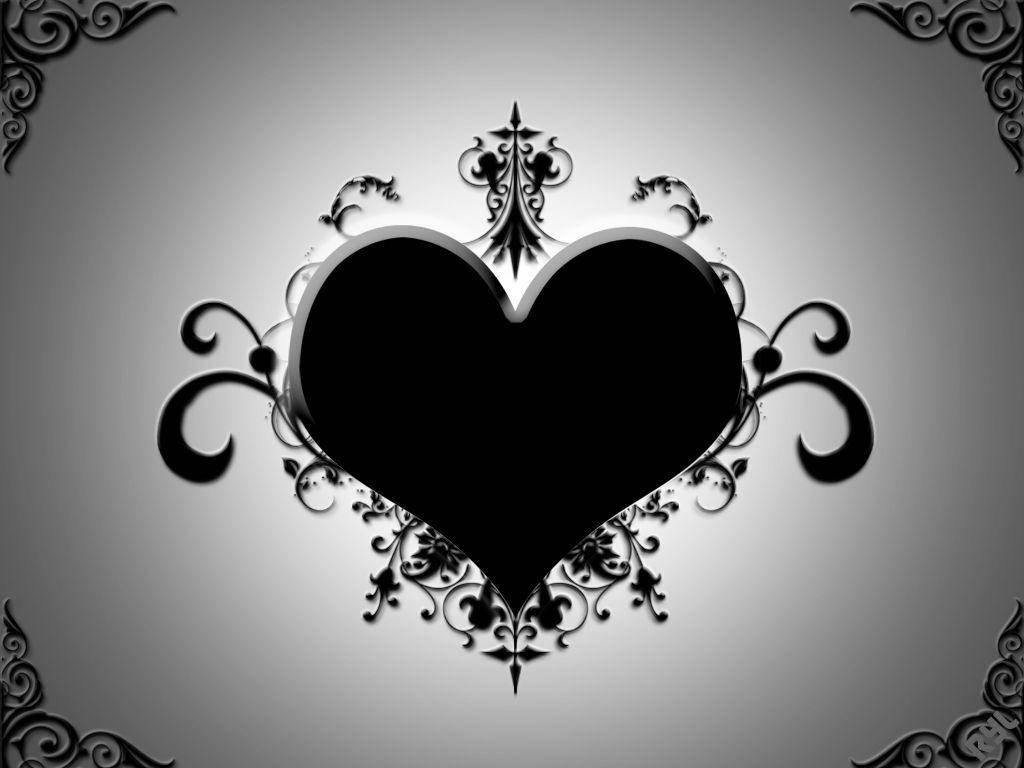 Dark Heart With Swirls And Curls Wallpaper