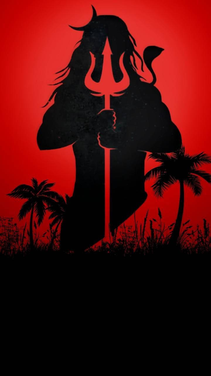 Dark Mahadev Silhouette On Trees Hd Wallpaper