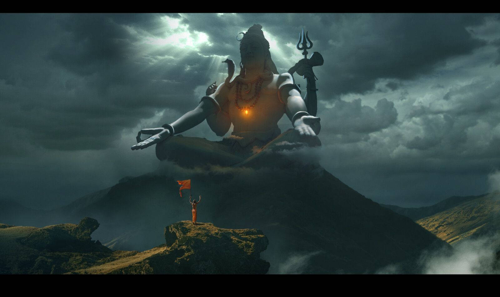 Dark Mahadev Sitting On Mountain Hd Wallpaper