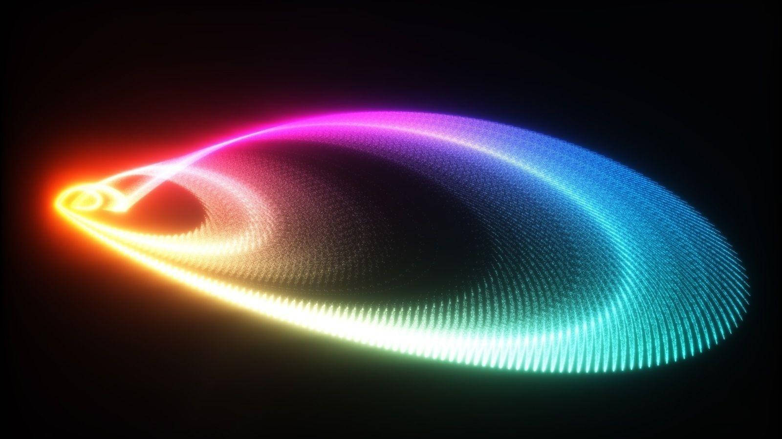 Dark Neon Glowing Rainbow Wallpaper