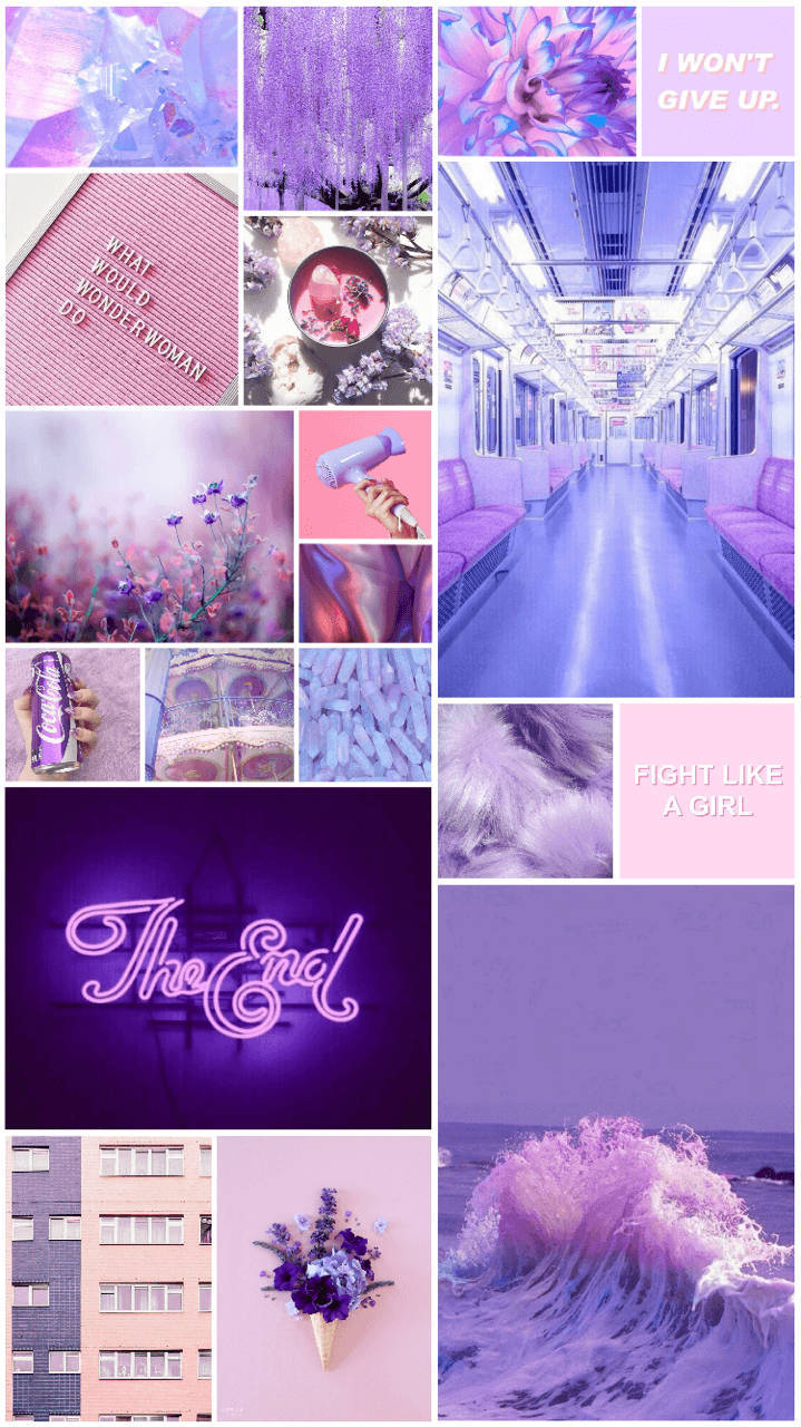 Dark Purple Collage Aesthetic The End Portrait Wallpaper