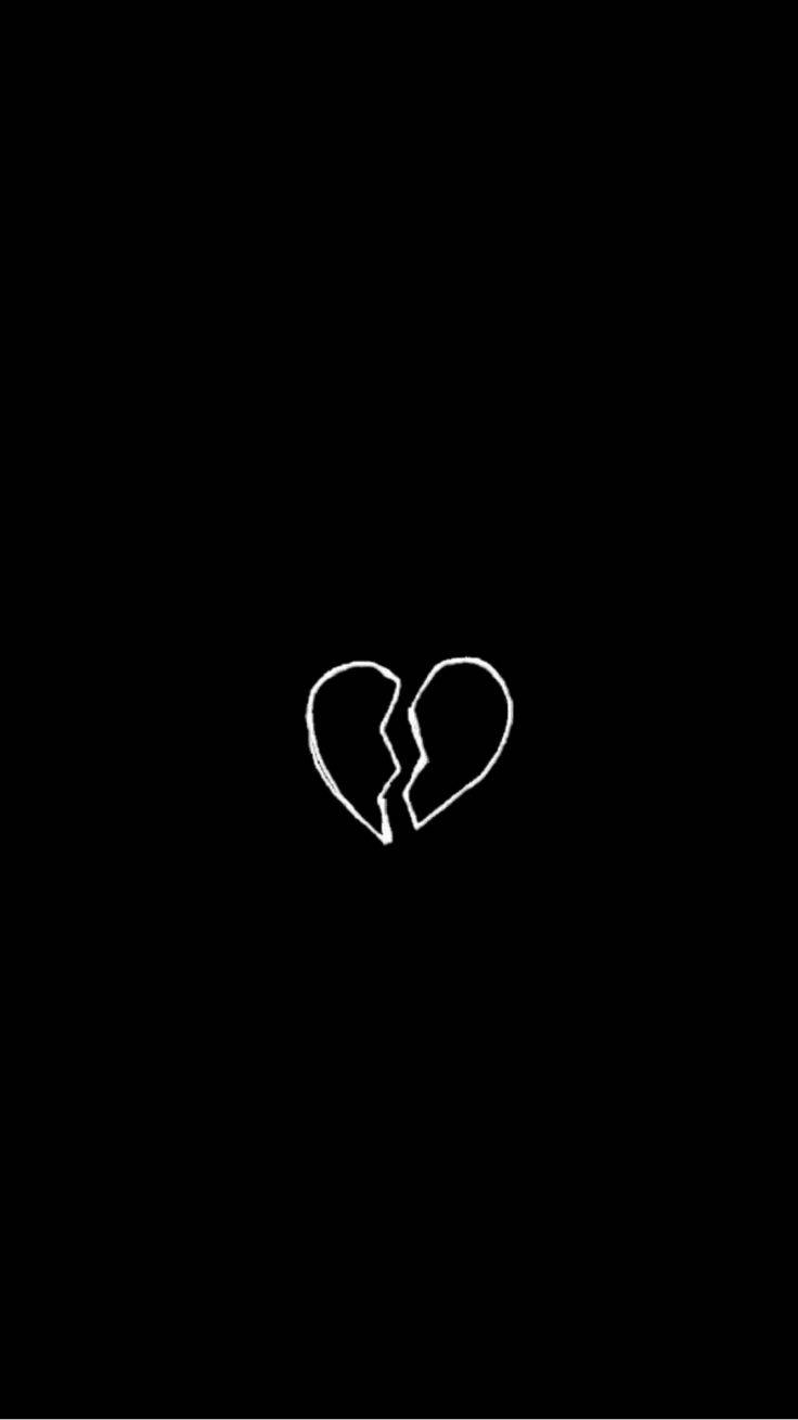 Dark Sad Broken Heart Doodle Art Wallpaper