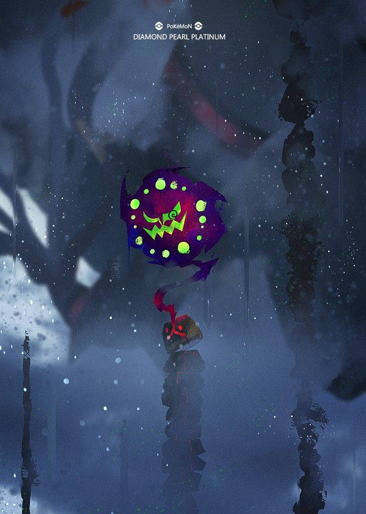 Dark Spiritomb On Snowy Day Wallpaper