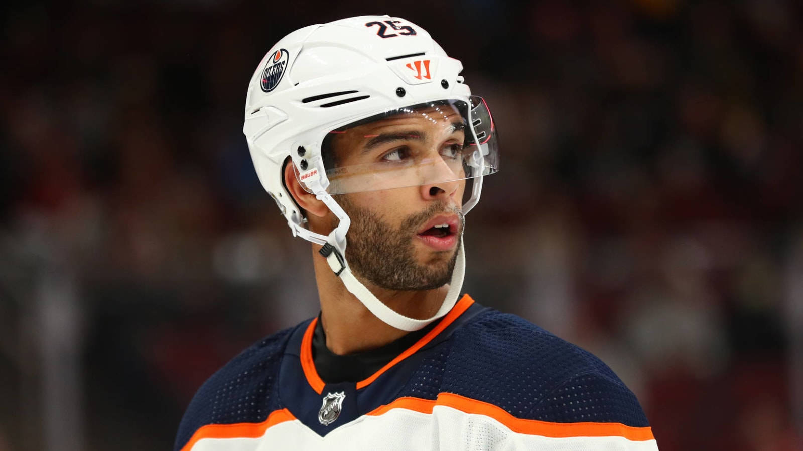 Darnell Nurse In Edmonton Oilers Versus Montreal Canadiens Wallpaper