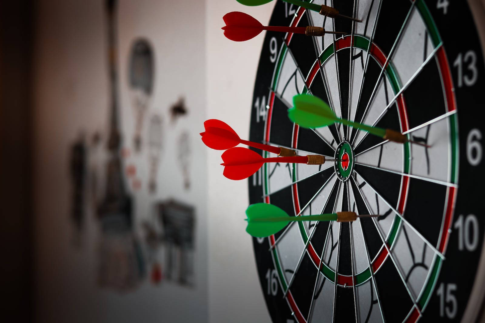 Dart Pins On Dartboard Focus Wallpaper