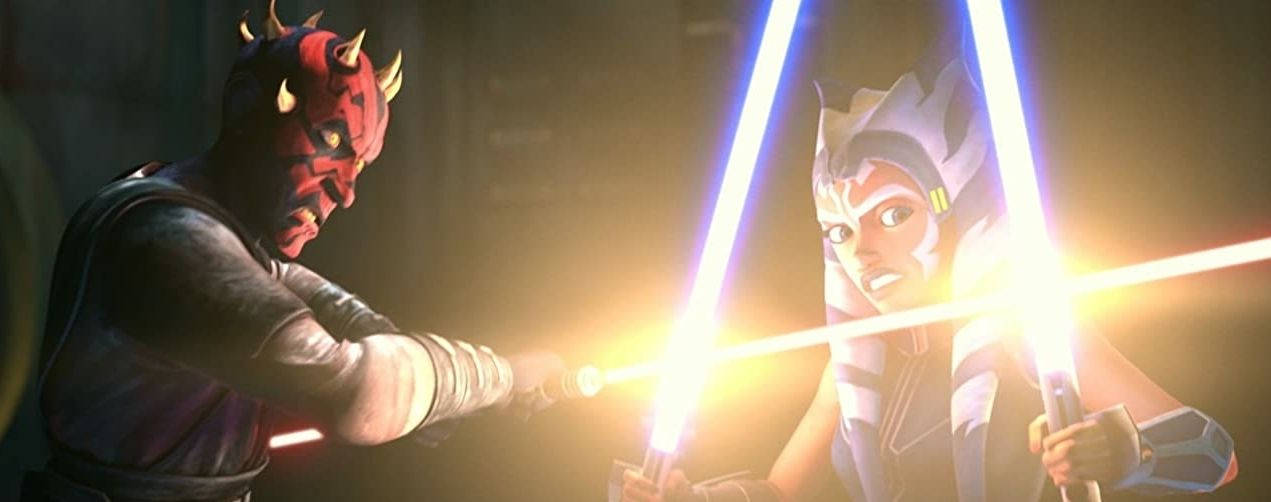 Darth Maul Ahsoka Tano Fight Scene Tales Of The Jedi Wallpaper