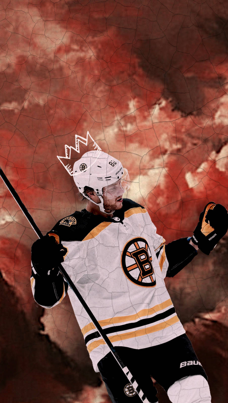 David Pastrnak Crown King Aesthetic Fan Art Wallpaper