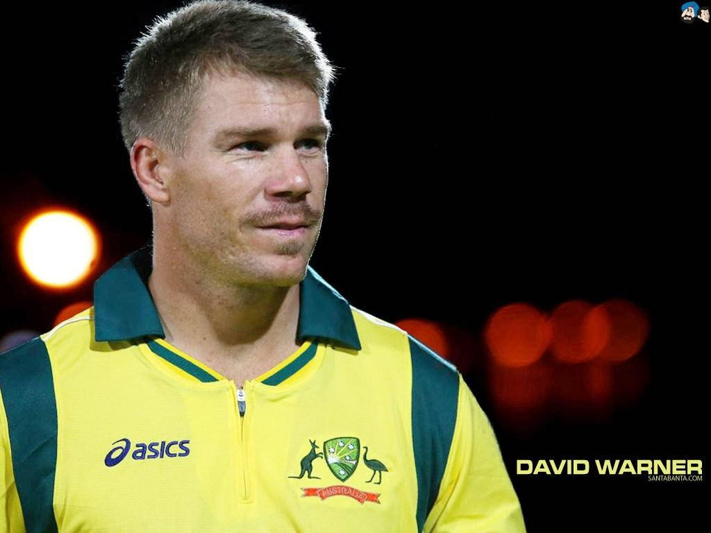 David Warner Black Background Wallpaper