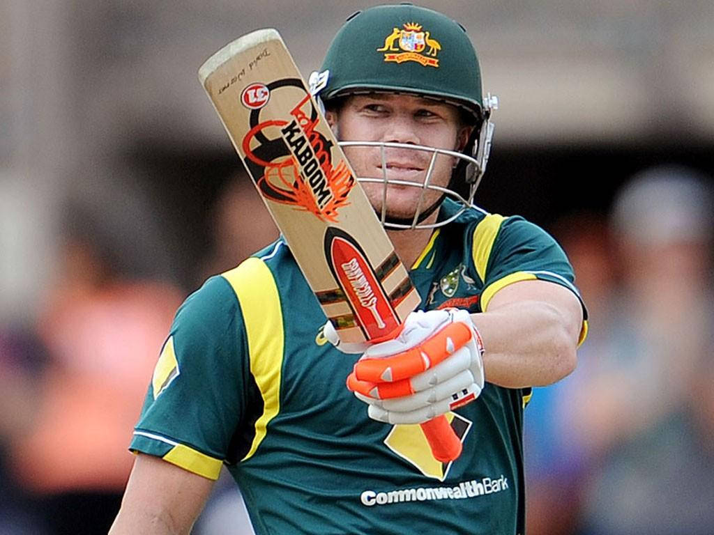 David Warner Wearing Helmet Wallpaper