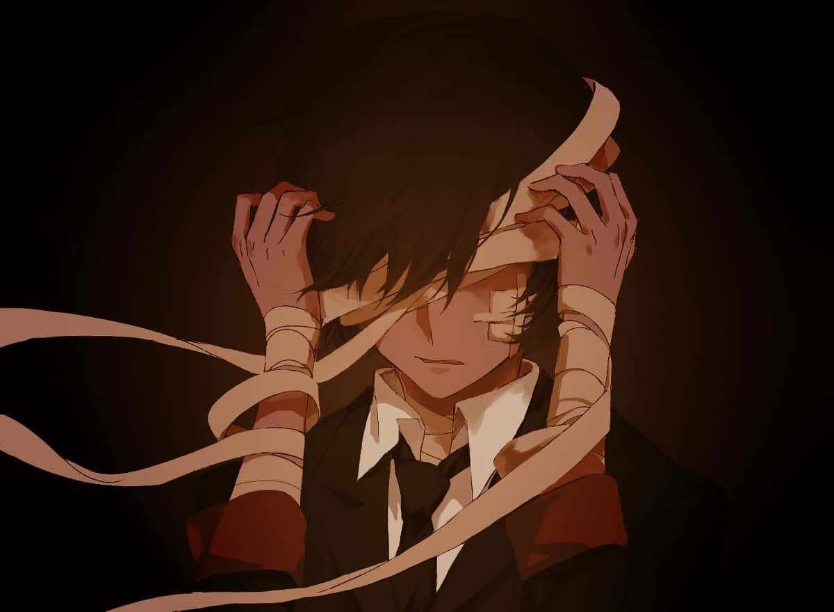 Dazai Osamu From Bungo Stray Dogs Anime Series With Bandage And Blindfold Wallpaper