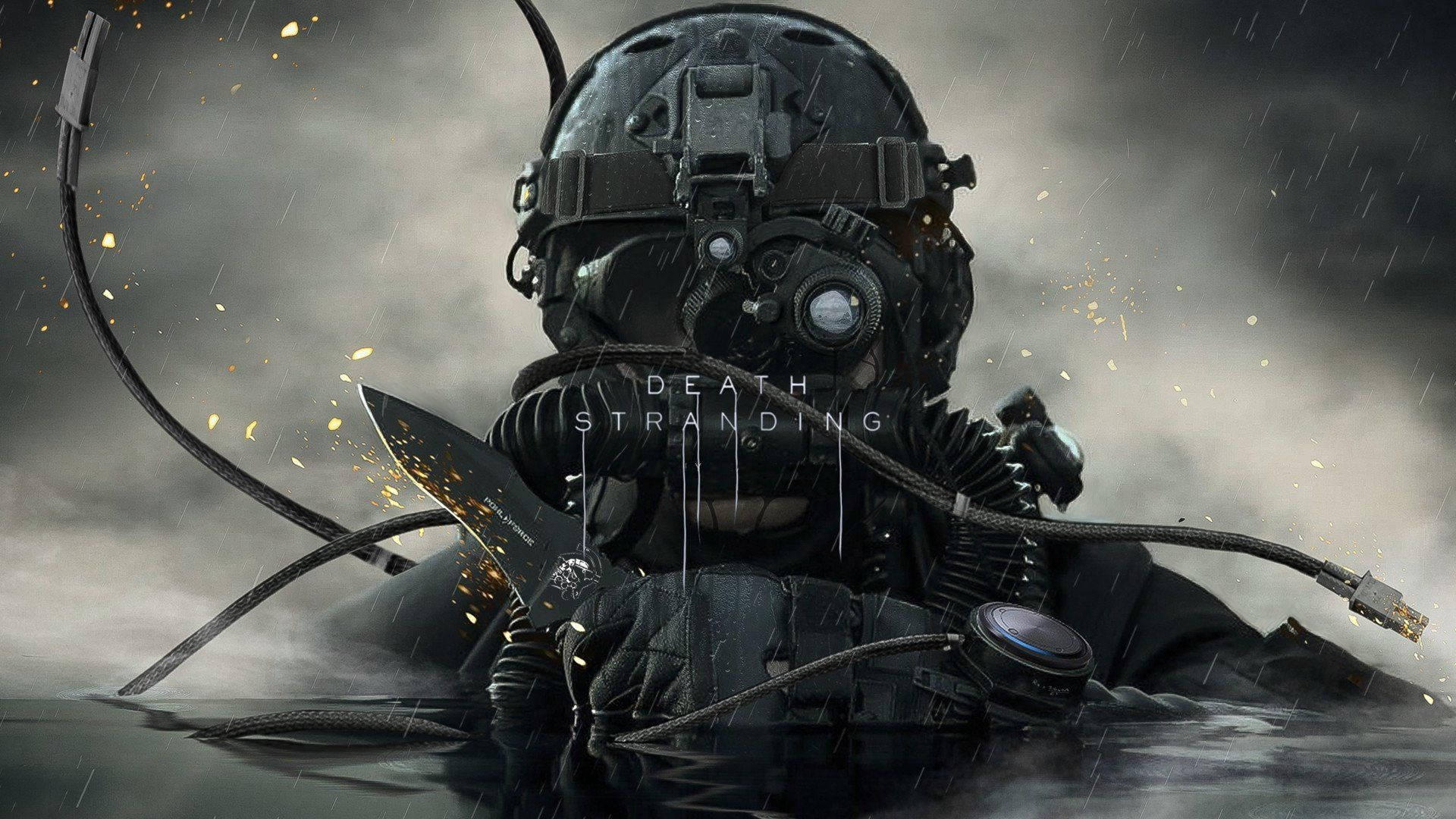 Death Stranding 1920x1080 Gas Mask Poster Wallpaper