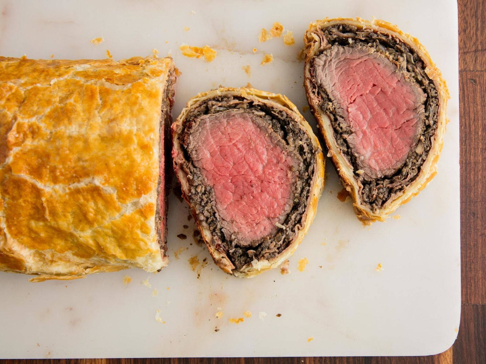 Decadent Beef Wellington With A Pinkish Center Wallpaper