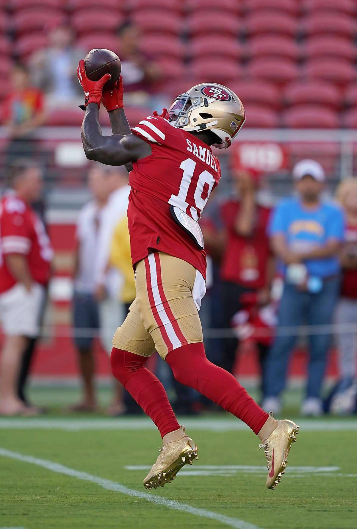 Deebo Samuel Making An Impressive Catch Wallpaper