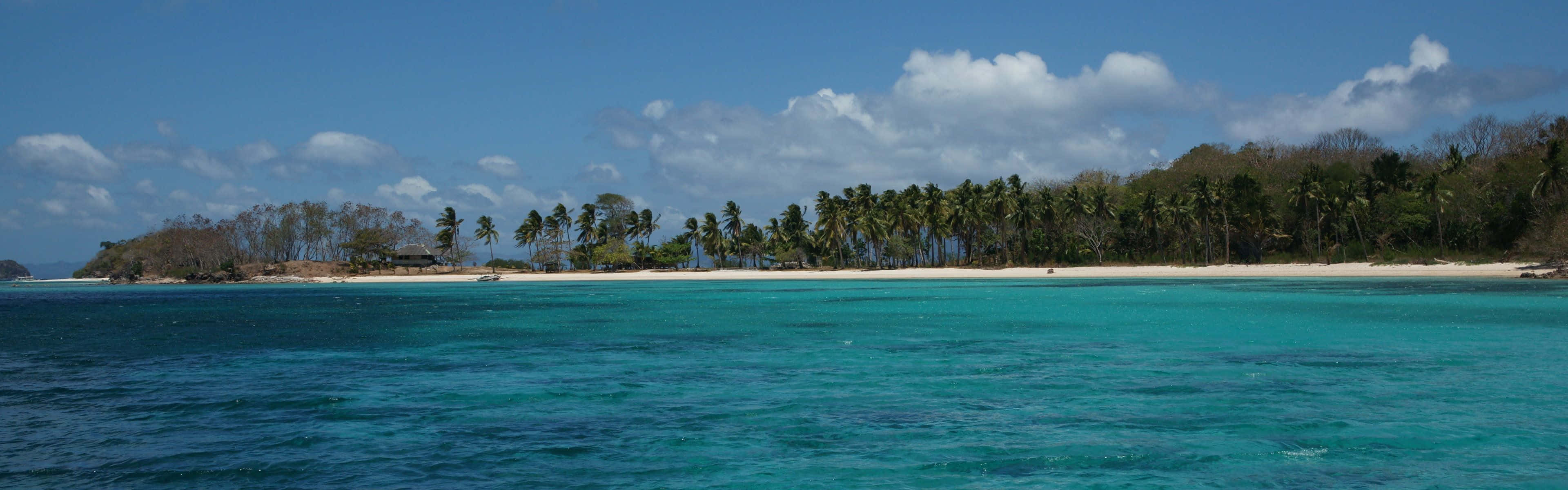 Deep Blue Beach Dual Monitor Wallpaper