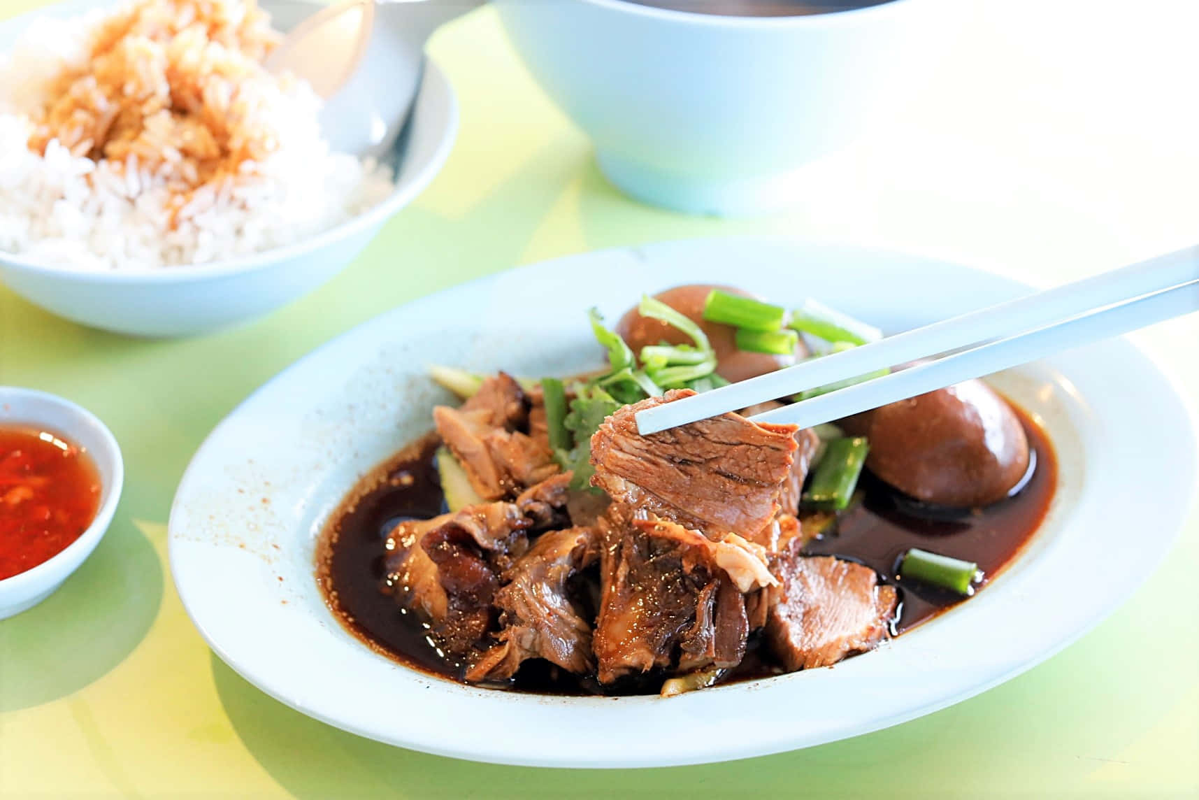 Delectable Duck Rice At Heng Gi Goose And Duck Rice, Tekka Market. Wallpaper
