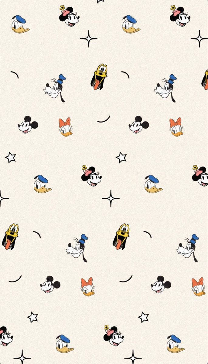 Delight In The Magic Of Disney With This Fun And Colorful Pattern Wallpaper