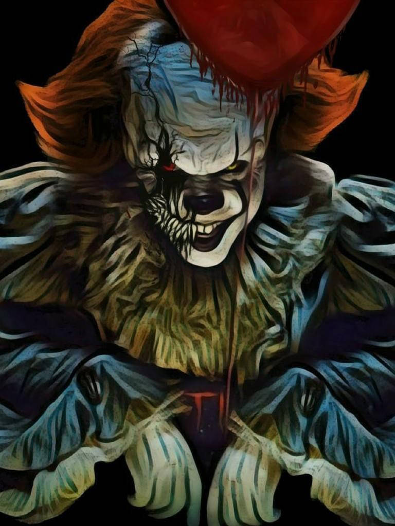 Demon Clown Pennywise Terrorizes Neighborhood Wallpaper