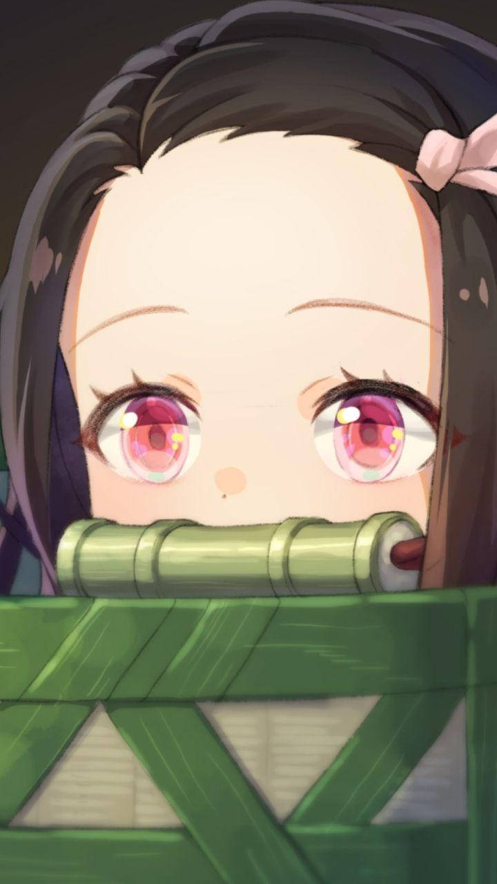 Demon Slayer Nezuko Cute Face Wallpaper