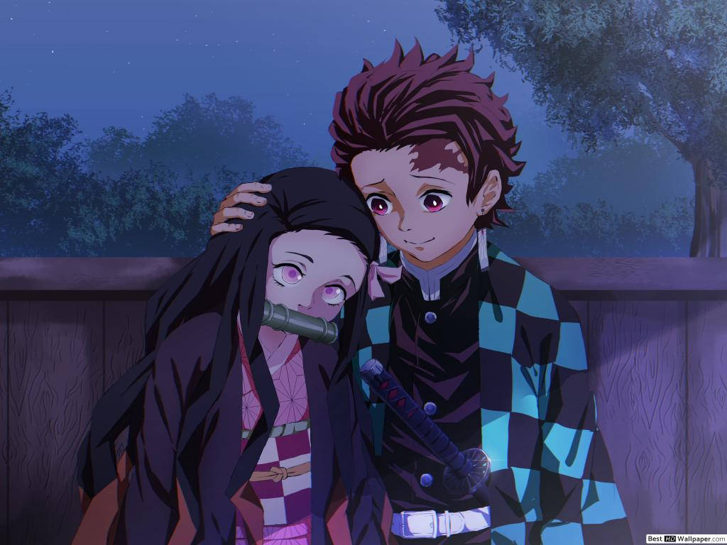 Demon Slayer Nezuko Cute Sibling Wallpaper