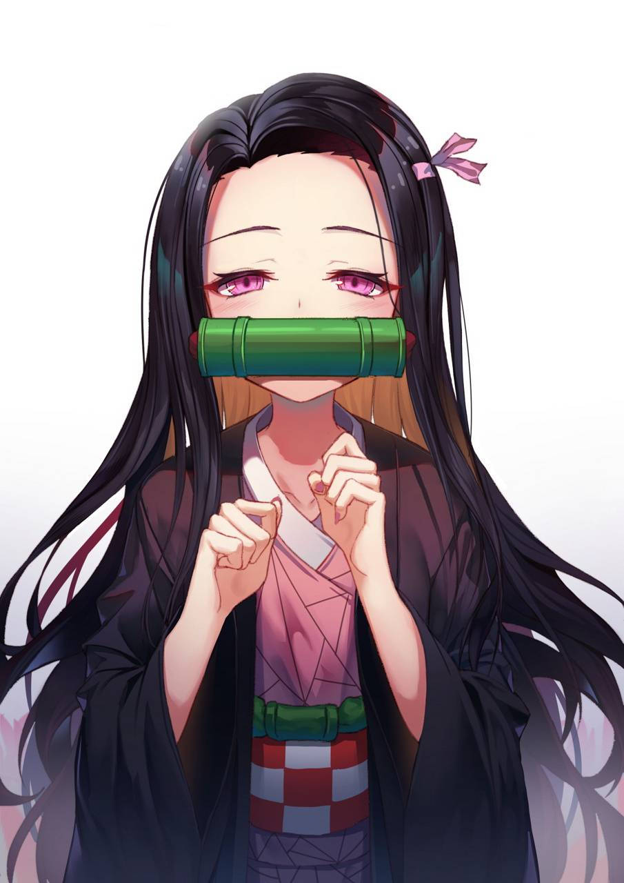 Demon Slayer Nezuko Cute Sleepy Fcae Wallpaper