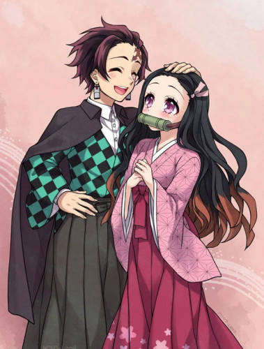 Demon Slayer Nezuko With Brother Wallpaper