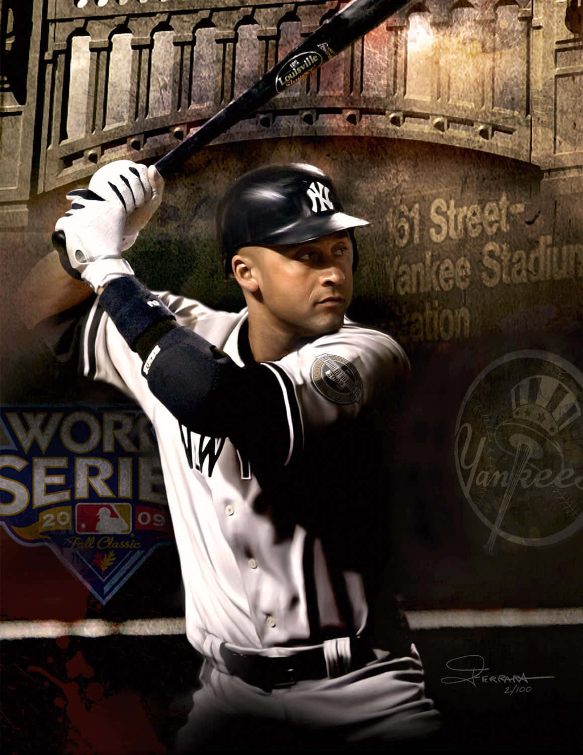 Derek Jeter With Related Logos Wallpaper