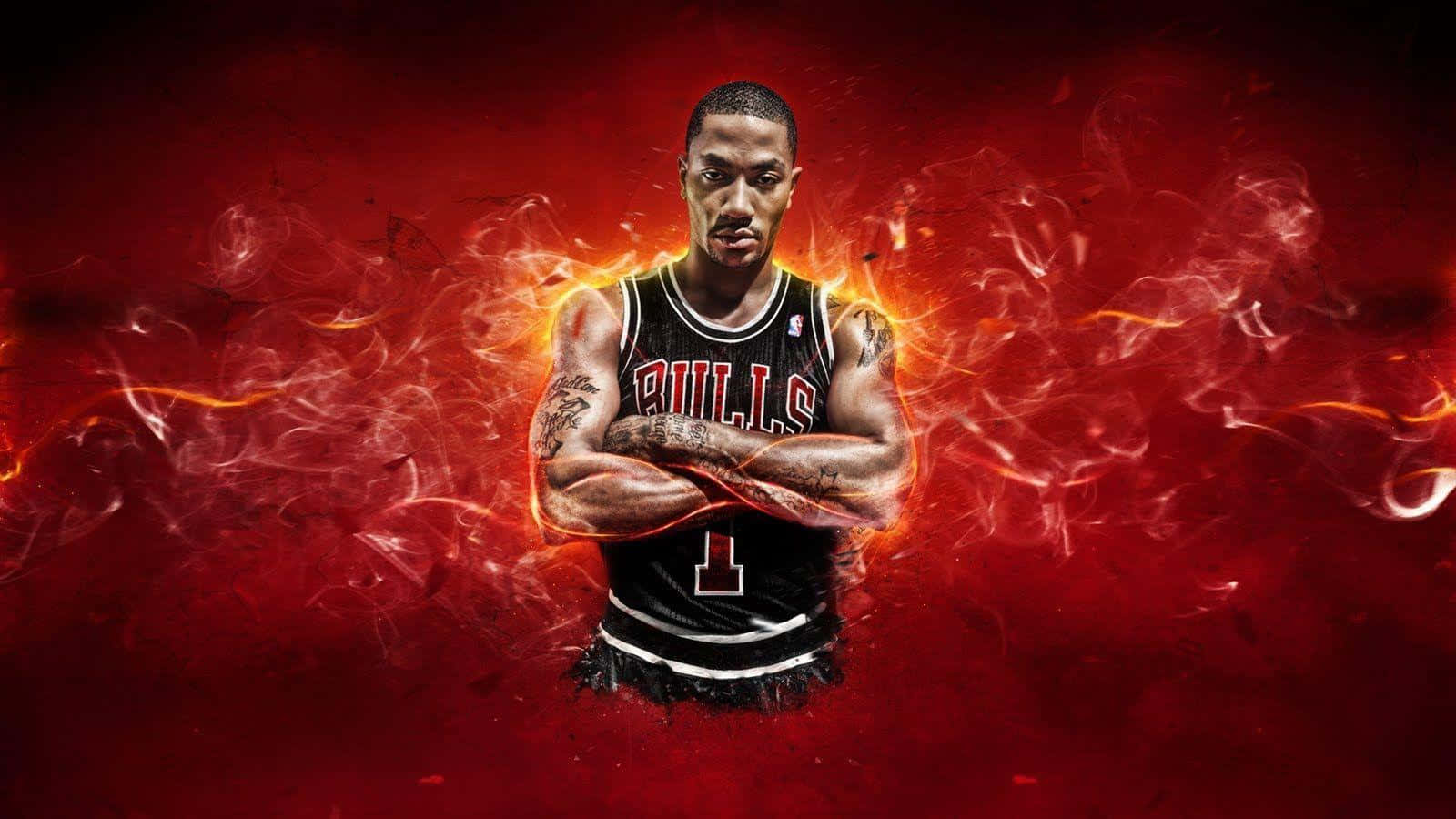 Derrick Rose Continually Drives For Success Wallpaper