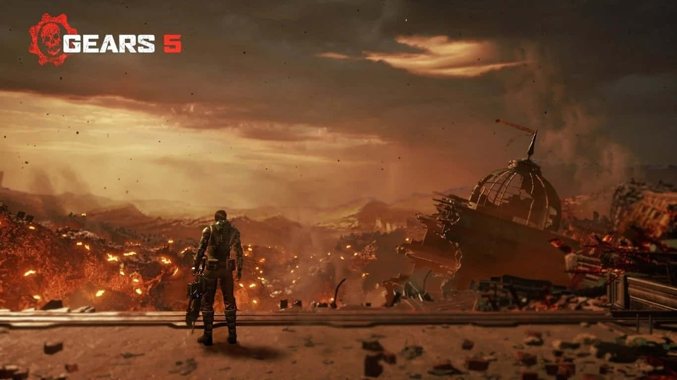 Destroyed City Gears Of War 5 Wallpaper