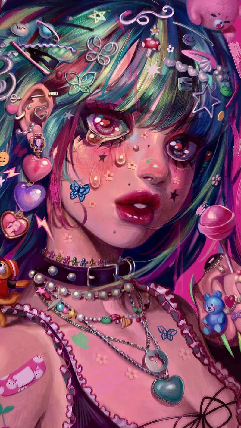 Detailed Pretty Girl Art Wallpaper