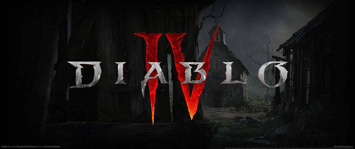 Diablo 4 Church View Logo Wallpaper