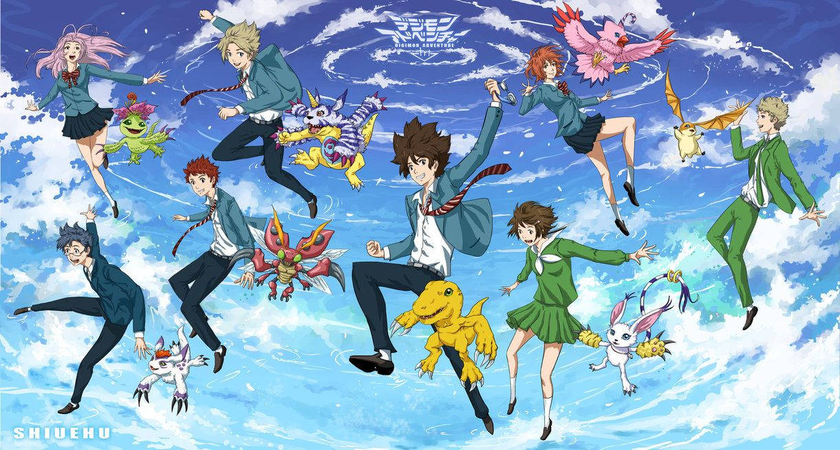 Digimon Adventure Cast In Air Wallpaper